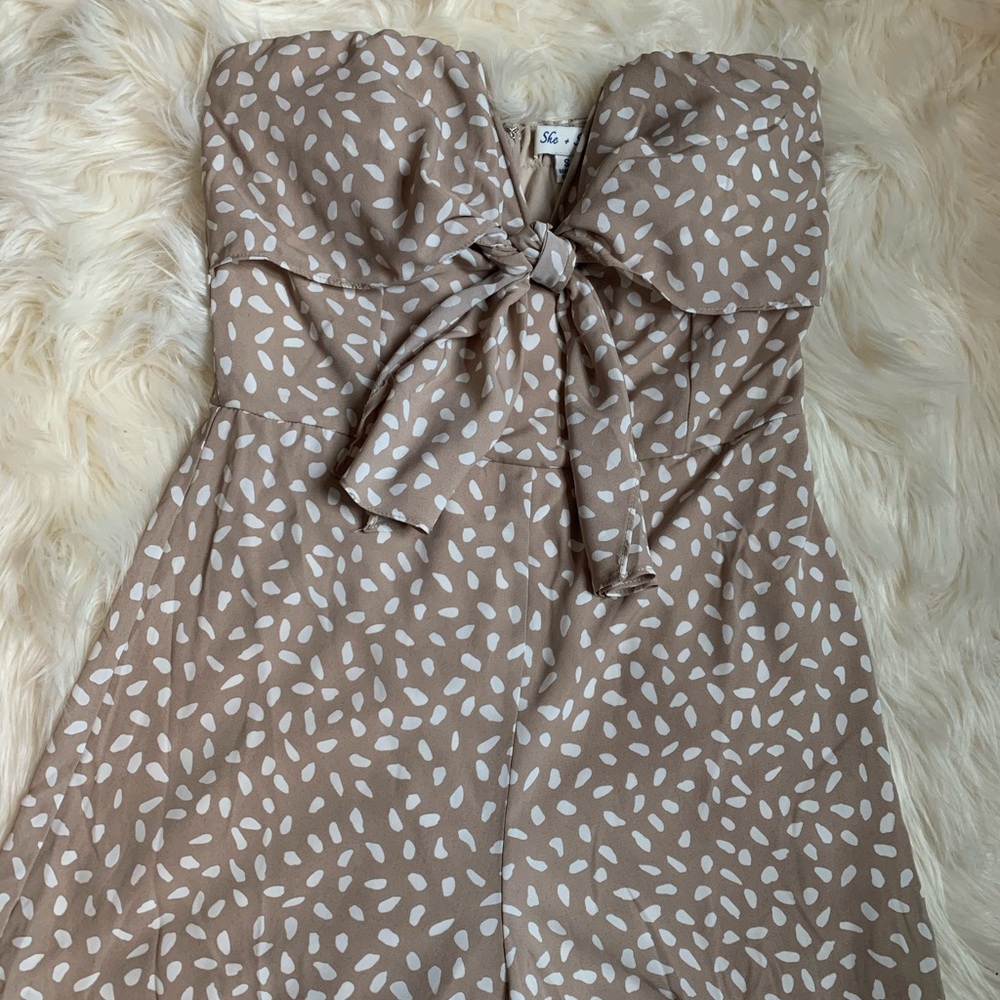 She + Sky boutique strapless cutout romper